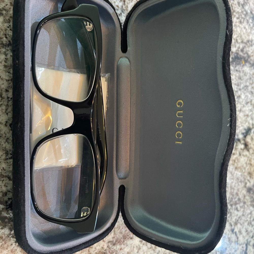 Gucci Rectangular Eyeglasses Frames Black Gg0006o… - image 1